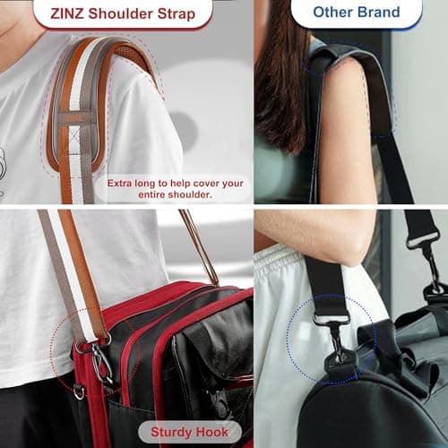 ZINZ Universal Bag Strap - Ultra-Thick, Breathable, Adjustable, Heavy-Duty TW01B07