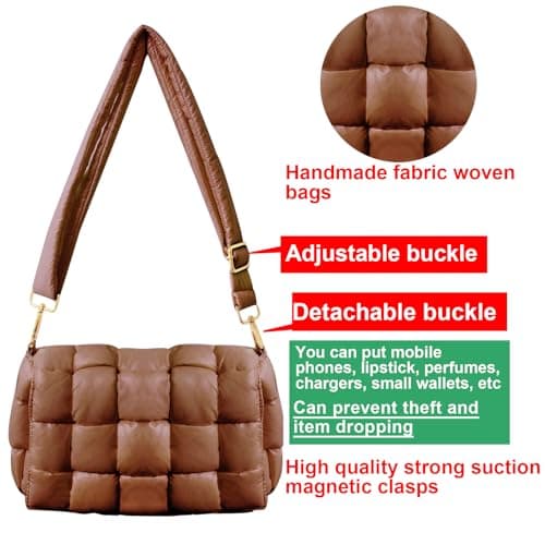 NAARIIAN Quilted Woven Puffer Hobo Bag for Women