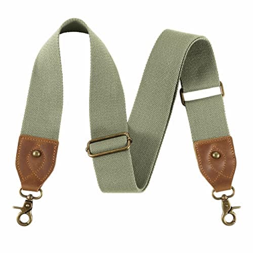 Nefelibata Purse Strap - Wide Leather Shoulder Strap with Embroidery — Mint Green