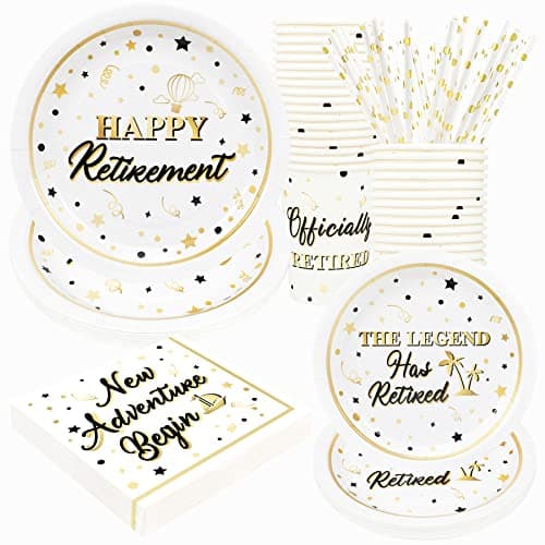Camping Theme Party Supplies Set for 24 Guests — Retirement