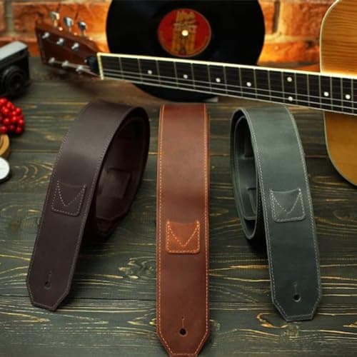 Engraved Text Custom Guitar Strap - Personalized Microfiber Leather Bass Strap Gifts for Men (Style 1)