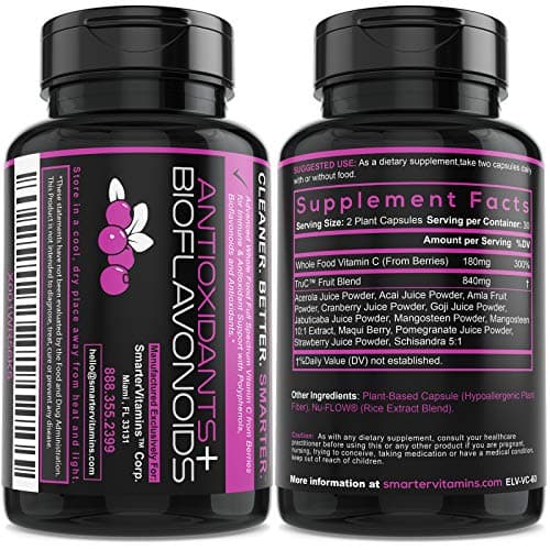 Vegan Vitamin C from Berries, 60 Capsules, Premium Antioxidants & Bioflavonoids