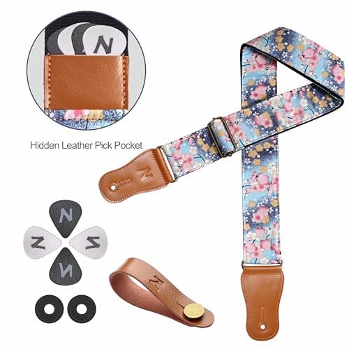 Cotton Guitar Strap Kit for Acoustic Guitar and Ukulele
