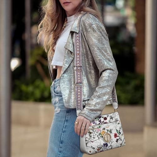 Trendy Dasein Crossbody Purse for Women with Multi Pockets and Guitar Strap