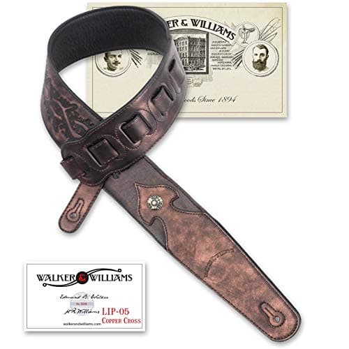 Walker & Williams LIP-05 Metallic Copper Leather Guitar Strap