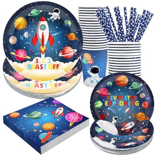 Camping Theme Party Supplies Set for 24 Guests — Rocket