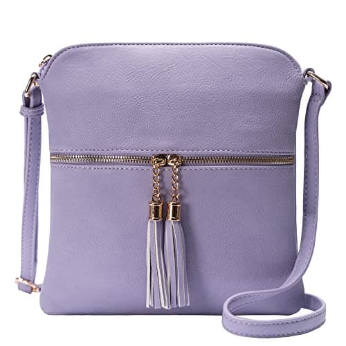Solene Women's Lightweight Tassel Crossbody Purse, Perfect Daily and Travel Bag — Lavender