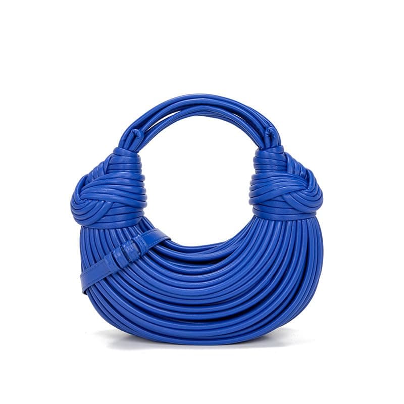 nanplus Hand-Woven Knotted Noodles Clutch Shoulder Crossbody Bag — Blue