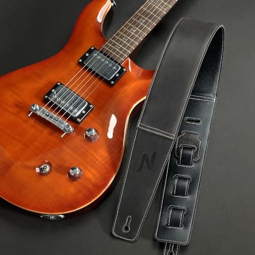 Nefelibata Aged Black 3" Guitar Strap with Foam Padding and Cable Loops