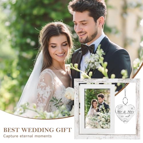 Personalized Mr & Mrs Rotating Floating Picture Frame 4x6