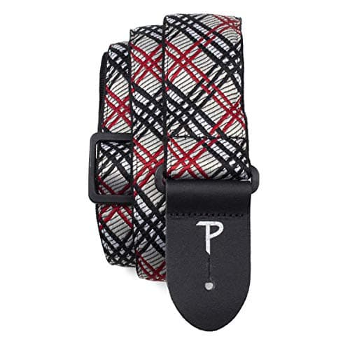 Perri’s Leathers Ltd. Jacquard Adjustable Guitar Strap - Made in Canada — Patterned / Red