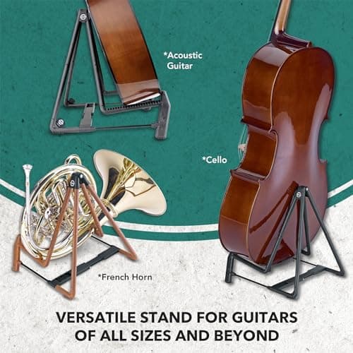 K&M Heli 2 Guitar Stand - Black - Sturdy A-Frame Stand