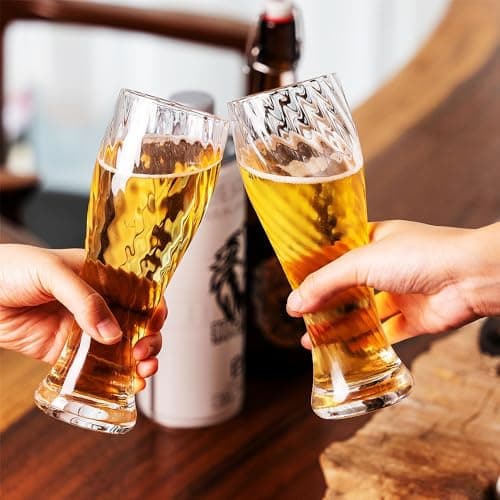 Pilsner Beer Glasses Set of 2, Great Gift Idea for Men