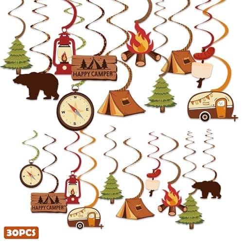 Camping Kids Party Hanging Swirls Decoration