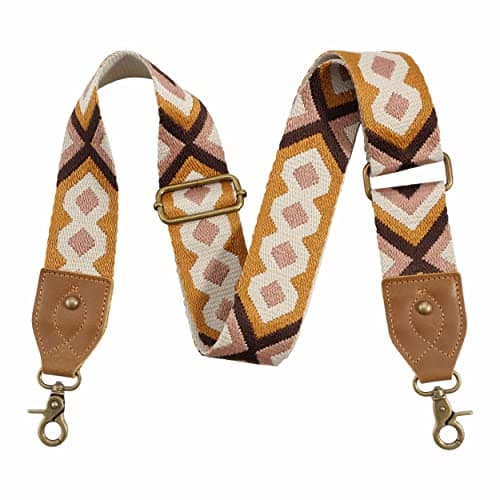 Nefelibata Purse Strap - Wide Leather Shoulder Strap with Embroidery — Retro Huang Linger