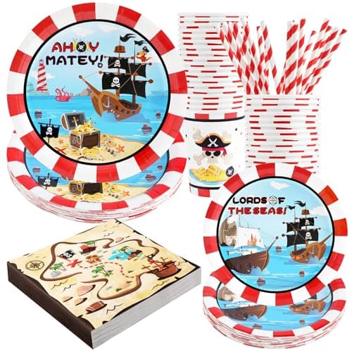 Camping Theme Party Supplies Set for 24 Guests — Pirate