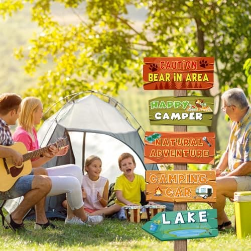 Camping Party Decorations - 20 Camping Signs for Summer Camp Theme