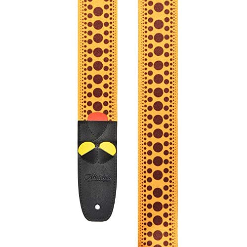 Amumu Chevron MultiColor Guitar Strap for Acoustic, Electric & Bass — Orange