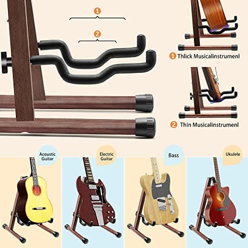 High-Quality Natural Wood Guitar Stand for Acoustic & Electric Guitars