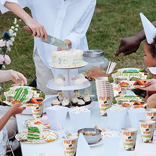 Campfire Themed Party Plates, Napkins, Cups & Utensils for Kids' Birthday, Serves 20 Guests
