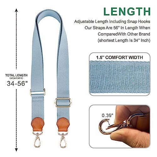 Nefelibata Purse Strap, 1.5 Wide Adjustable Replacement for Handbag and Crossbody Bags