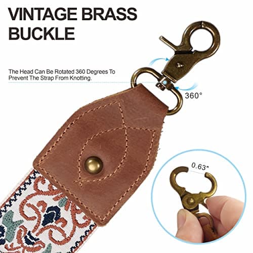 Embroidered Leather Crossbody Bag Strap