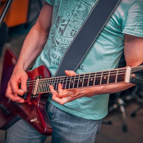 Nefelibata Full Grain Leather Guitar Strap for Acoustic, Bass & Electric