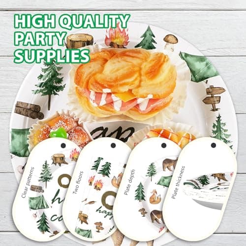 One Happy Camper Camping Birthday Party Decor & Tableware Set