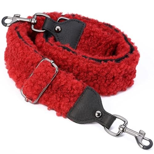 Retro Ethnic White Nefelibata Jacquard Embroidery Handbag Strap — Velvet Color Red