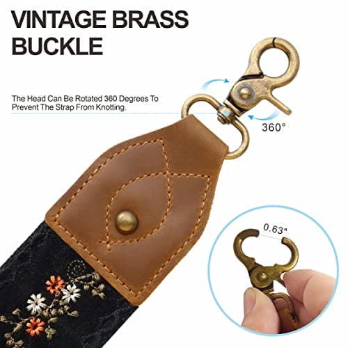 Nefelibata Retro Jacquard Embroidery Crossbody Bag Strap - Adjustable, Vintage Florals