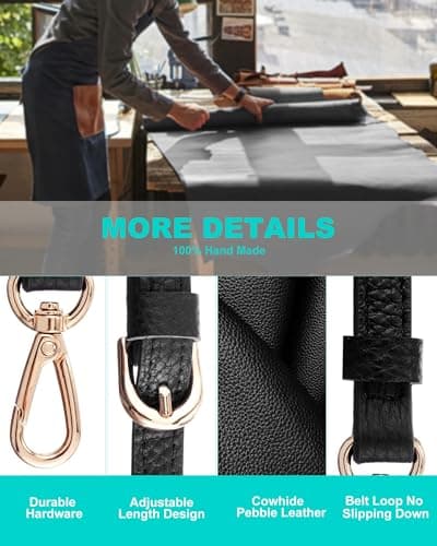SEAVILIA Genuine Leather Purse Strap Replacement Handmade Shoulder Crossbody Bag Strap