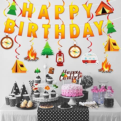 Camping Birthday Party Decorations for Kids: 52 Piece Set