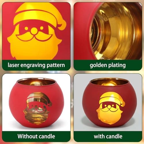6-Piece Christmas Candle Holder Set for Home Holiday Decor