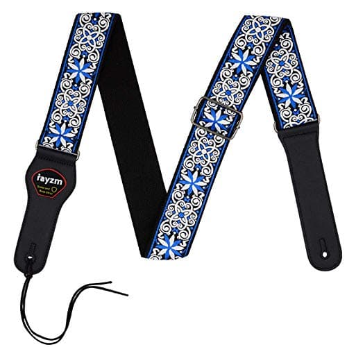 Embroidered Guitar Strap with Picks Pocket