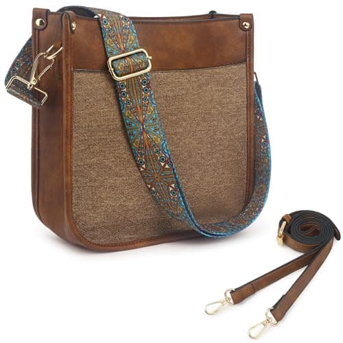 Trendy Vegan Leather Crossbody Bag for Women with Adjustable Shoulder Strap — A7-zs Redbrown