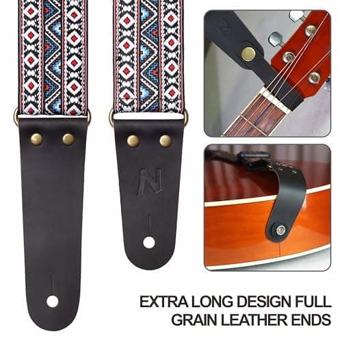 Nefelibata Guitar Strap with Hidden Pocket for Bass, Electric, and Acoustic Guitars