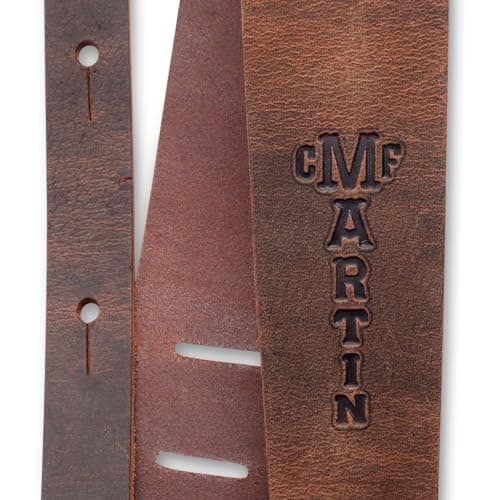 C.F. MARTIN 2 1/8" Brown Leather Guitar Strap