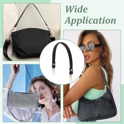 PH PandaHall Black Leather Bag Strap 45cm,DIY Handbag Making