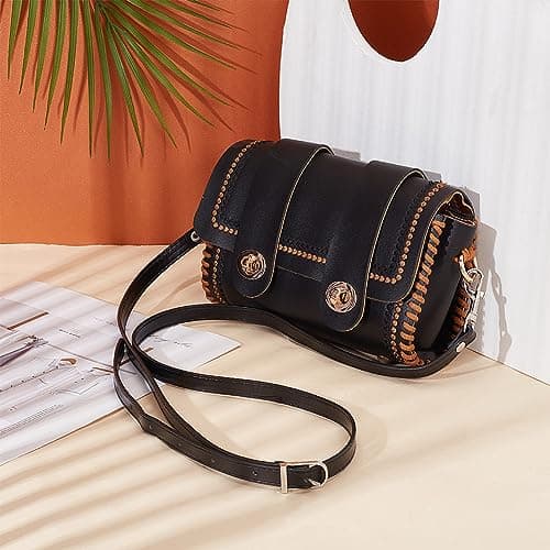 PandaHall 5 Color Cross Body Purse Strap, Adjustable Leather Handles with Platinum Buckles