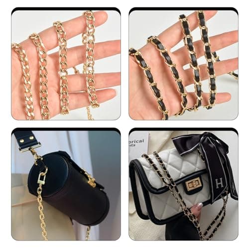 Sankoly 2-Pack Cross-Body Bag Iron Chain Strap, 47" Long