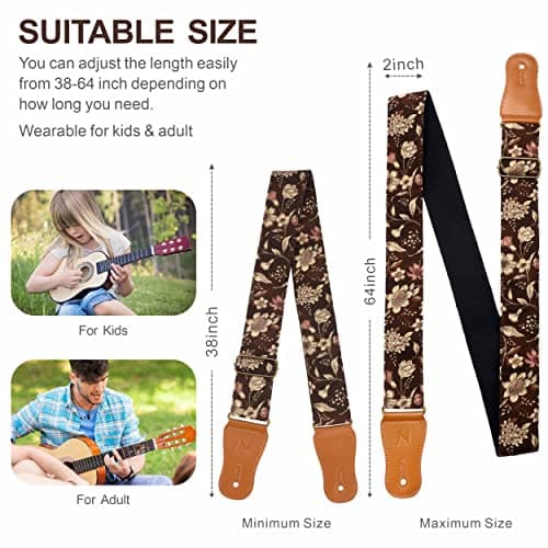 Nefelibata Premium Cotton Guitar Strap with Headstock Adapter