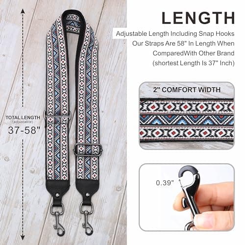 Retro Ethnic White Nefelibata Jacquard Embroidery Handbag Strap