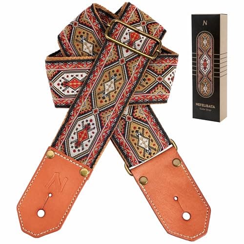 Nefelibata Cool Woven Guitar Strap for Acoustic, Bass, Electric - Gift for Guitarists — Hexagon