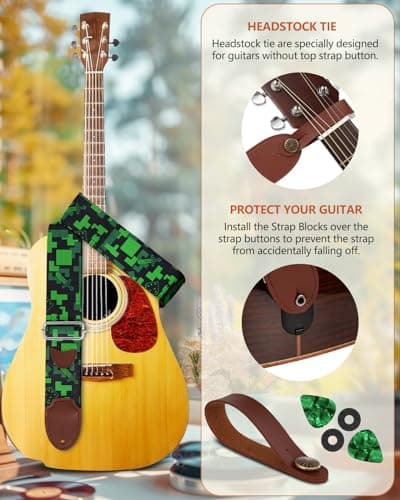 Cool Long Adjustable Acoustic Guitar Strap for Ukulele, Bass, & Classical Electric Guitars