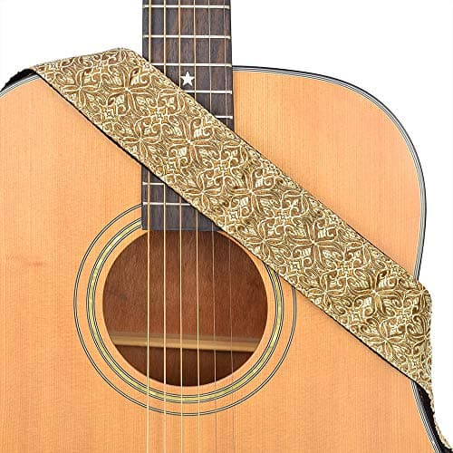 CLOUDMUSIC Guitar Strap Vintage Classical Pattern Design Picks Free — Vintage Bronze Pattern