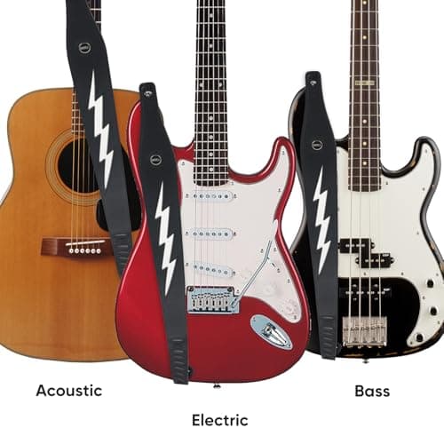 Black Lightning Pattern Guitar Strap for Electric Guitar/Bass