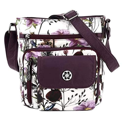 Angel Kiss Vegan Leather Crossbody Bag for Women Adjustible Strap — 128apurple/Purple