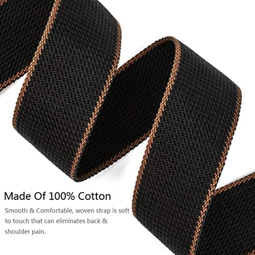 BestSounds Acoustic & Electric Guitar Strap, Soft Cotton & Leather Ends, 1 Button & 2 Locks