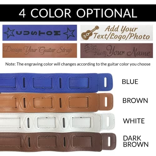 Custom Engraved Microfiber Guitar Strap for Men Adjustable Bass Strap Gifts