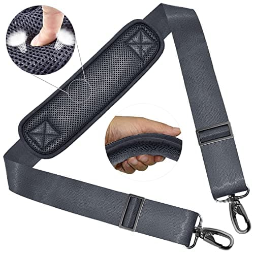 ZINZ Ultra-Thick Adjustable Shoulder Strap for Briefcase and Laptop Bag — Dark Gray